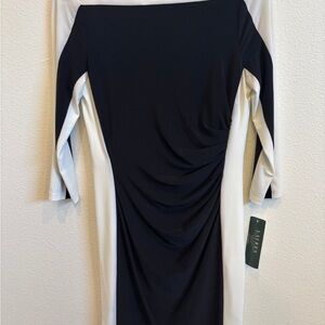 Ralph Lauren Black and White Long Sleeve Dress